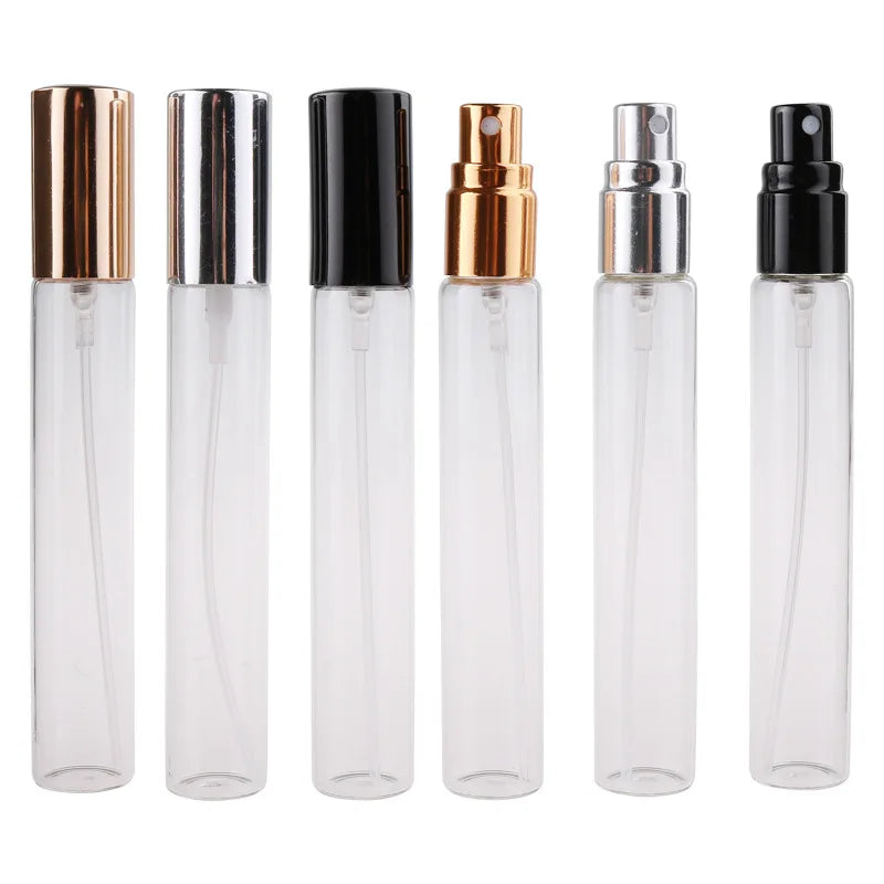 17mm * 116mm 15ml 0.5oz Sample Glass Perfume Bottle with Aluminum Sprayer Cap