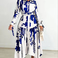 2025 Women's Office Lady Dress With Belt African Women Office Style Plus Size Dresses Women Casual Outfit for Mom