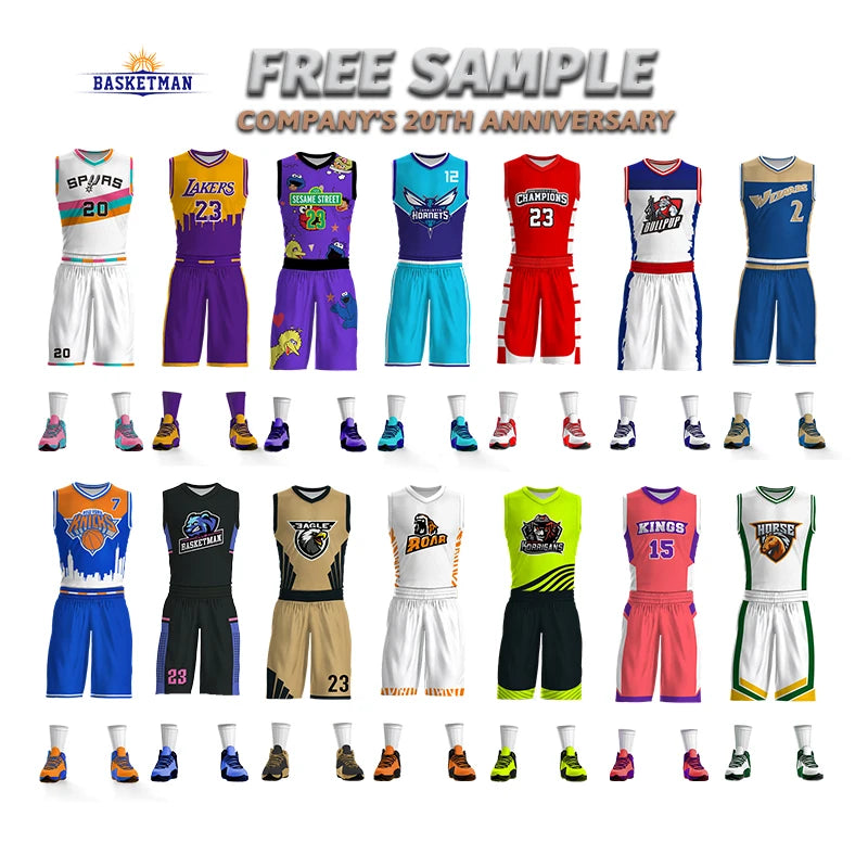 Free Custom Comfortable Breathable Basketball Jersey Team Personalized Team Name Team Emblem Basketball Uniform