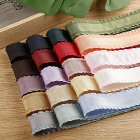 Customize Lace Ribbed Webbing DIY Bow Hair Accessories Material Clothing Straw Hat Flower Packaging Skirt Polyester Ribbons