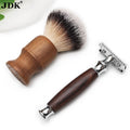 JDK Custom Wholesale Men's Wooden Handle Double Edge Stainless Steel Safety Razor