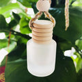 Empty Hanging Freshener Pendant Car logo Vent air square Wooden Cap Glass Car Perfume Diffuser Bottle