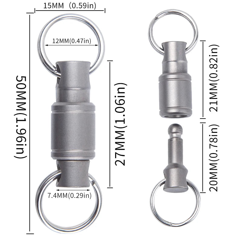 Titanium Alloy Universal Keychain Accessories Universal Buckle Car Gadgets 360 Degree Rotation Pendant