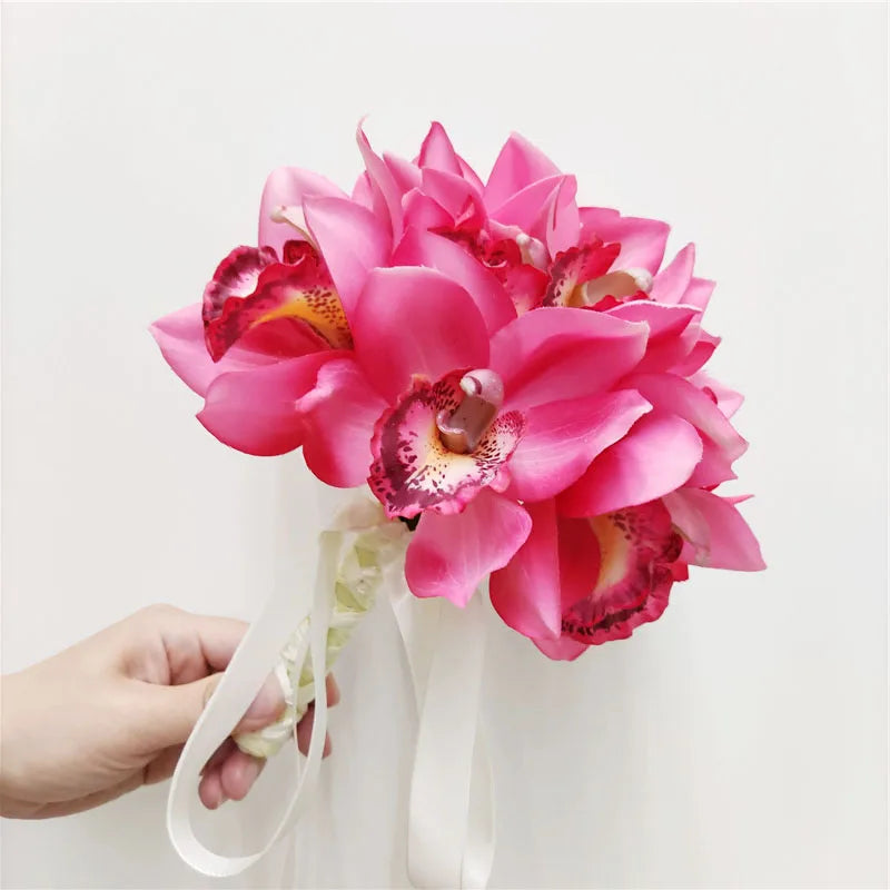 New Design Artificial Silk Peony Bouquet Pink Red 25cm Christmas Home Decoration