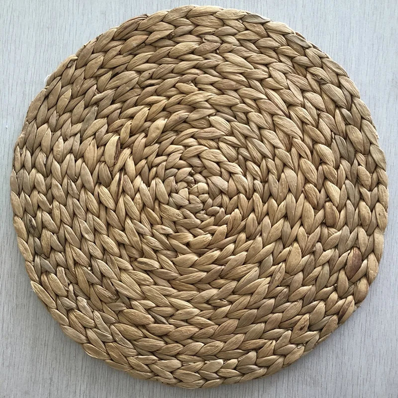 Homeplus 2024 New Customized Round Braided Heat Resistant Water Hyacinth Pot Pads Table Decor Pads Kitchen Table Mats