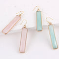 Wholesale Trendy Simple Design Natural Selenite Bar Earrings Rectangular Shape Charm Generous Earrings