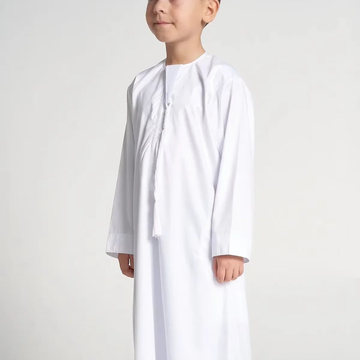 Islam Wholesale Oman White Kids Dubai Boys Emirati Thobe  Middle East Arab Teenager Long Prayer Muslim Thobe for Children