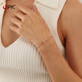 Fashionable Women's Stainless Steel Bracelet Simple and Versatile Rose Gold Plated Zircon Titanium Steel Bracelet
