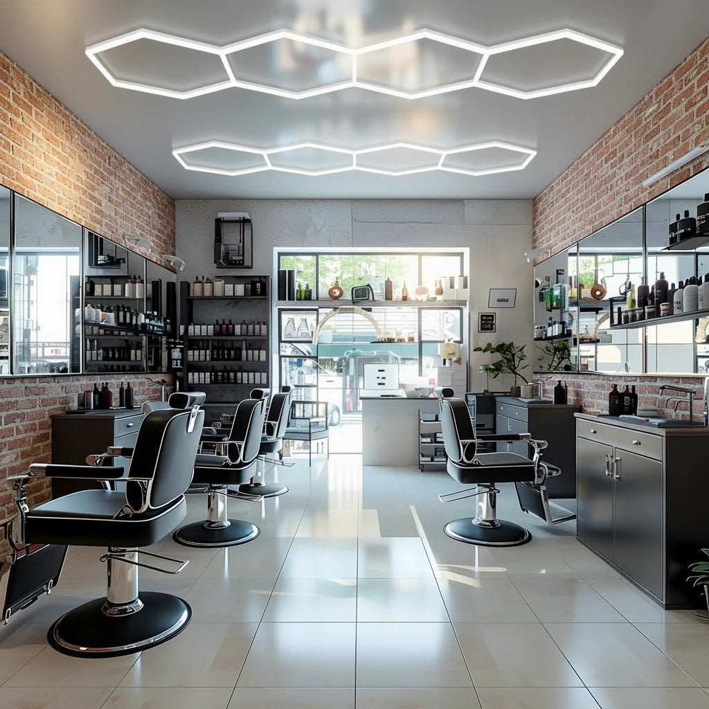 Hot Sale Modern Diy Assembly Carshop Barbershops Hexagon Lighting Gonengo Ce Rohs Garage Light MegaBDM
