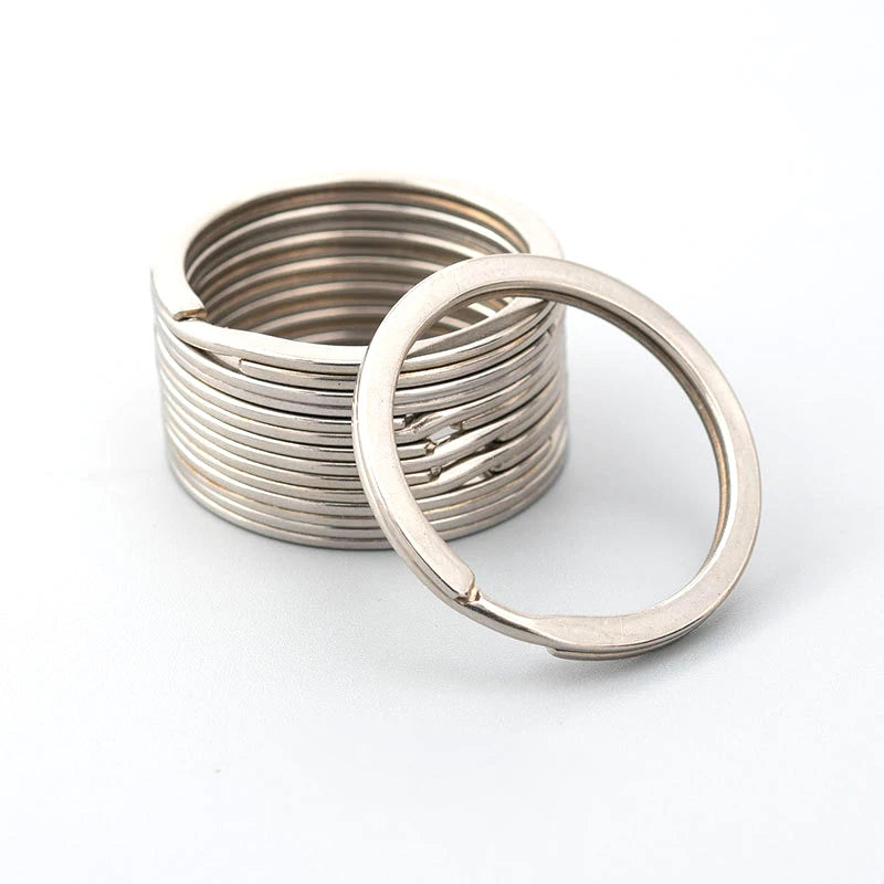20/25/28/30/32mm Keychain Stainless Steel Plated with Gold and Silver Color Flat Ring Keychain Hiking Buckle DIY Keychain