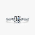 Ailmay Round 1ct Dazzling Ring 925 Solid Silver AAAAA CZ Engagement Rings for Women Wedding Fine Jewelry With Free Box Anillo
