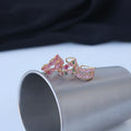Hot Selling Fashion Jewelry Luxury 18k Gold Plated Adjustable Ring Trendy Double Layer Pink Zircon Ring for Women
