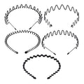 Fashion Black Colors Metal Hair Bands Wavy Style Simple Metal Headband for Men and Women