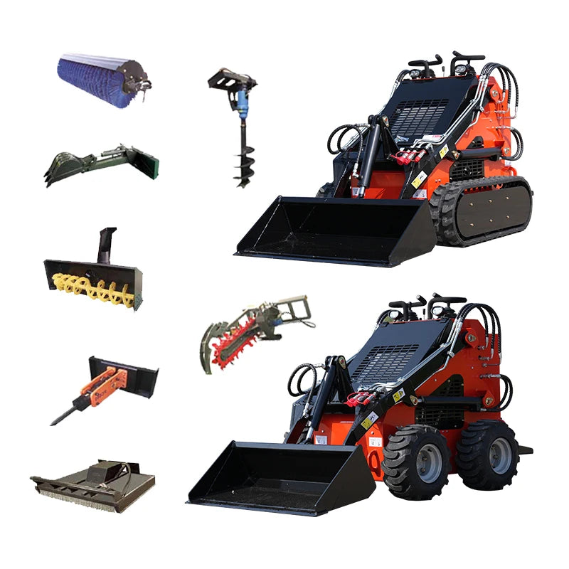 Automatic 700kg Mini Skid Steer Loader Stump Grinder Mini Skid Steer Cheap Mini Sit in Skid Steer