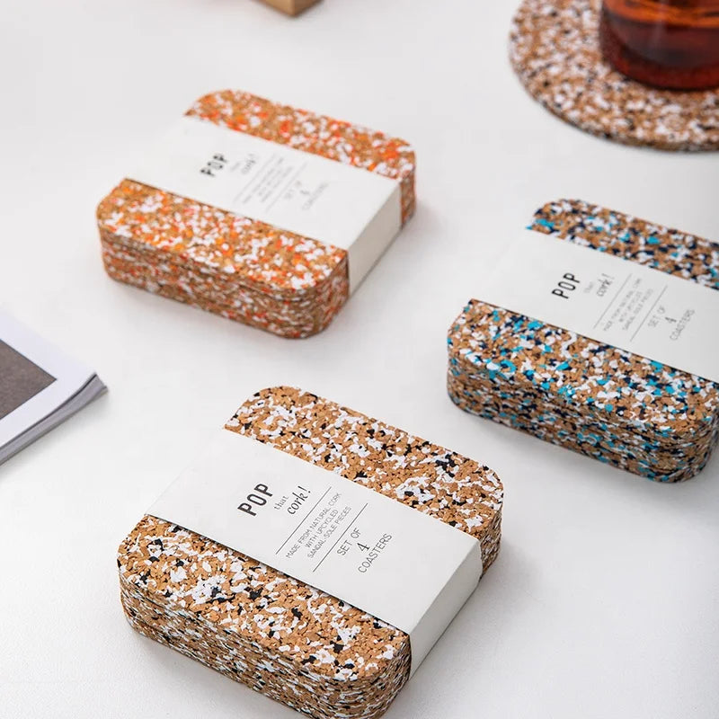 Kitchen Accessories Custom Farmhouse Kitchen Table Decor Accessories Heating Multi Color Natural Wooden Cork Coaster