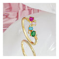 S925 Pure Silver Colored Zircon Opening Pure Silver Ring Popular Among Women Niche Light Luxury Ins Style Ring