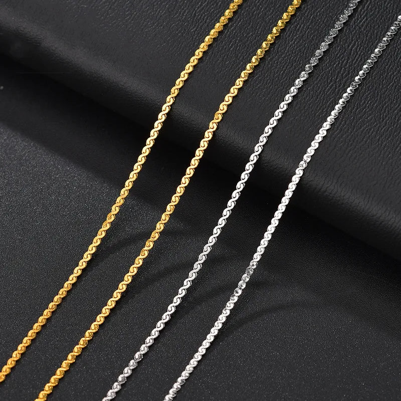 Fashion Trend Jewelry Stainless Steel Flat S Chain  Female Short Clavicle Chain Necklace
