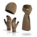 WD-A637 Wholesale Unisex Winter Plain Fleece Lining Scarf Hat & Glove Sets for Men and Women