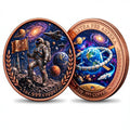 1 oz .999 Pure Copper Ad Astra Per Aspera Space Exploration Colorized Commemorative Coin Astronaut Cosmic Collector Medal MegaBDM