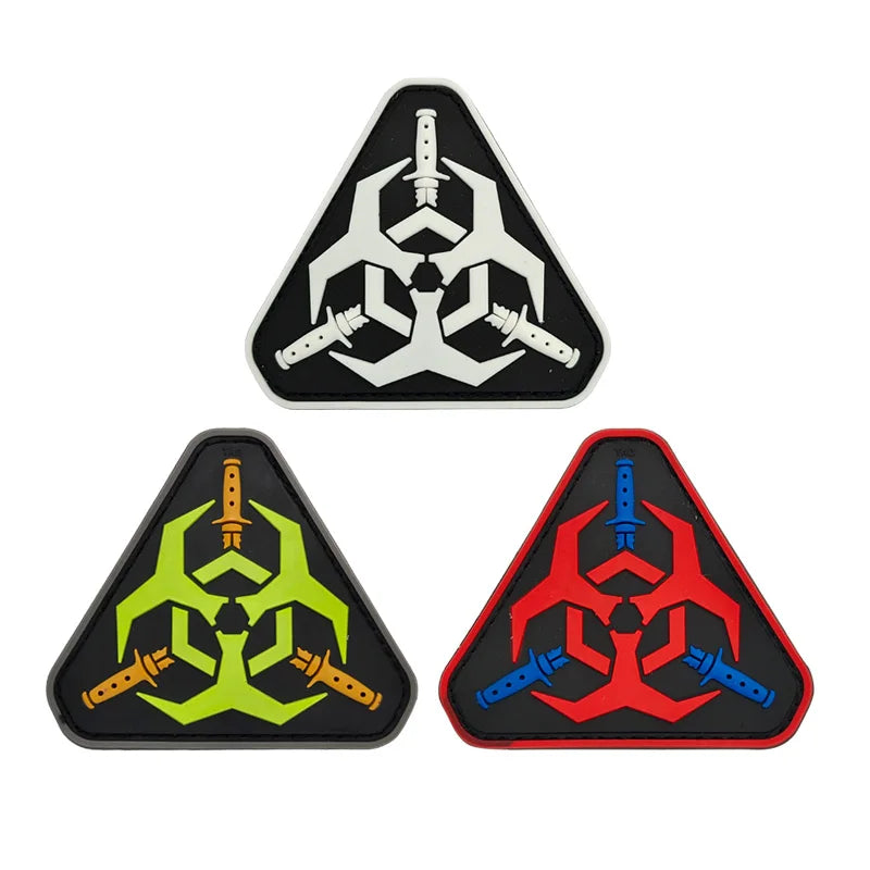 Eco-friendly 3D PVC Soft Rubber Patch with Hook Back for Chenille Jacket & Backpack Decoration 8x8cm