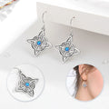Merryshine 18k Jewelry Women's Plata 925 Jewelry Opal 925 Sterling Silver Wicca Moon Witches Knot Dangle Drop Earrings