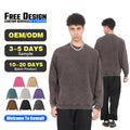 Batik Heavy Weight 420 GSM French Terry 100% Cotton Crew Neck Men's Solid Color Acid Wash Vintage Men's Sweater