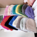 Beanie Hats for Women Men Winter Knitted Hat Angora Rabbit Fur Beanie Bonnet Female Cap Warm Skull Caps
