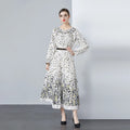Wholesale 2024 Women's New Fashion Print Midi Dress Vintage Women's Summer Clothing Dress