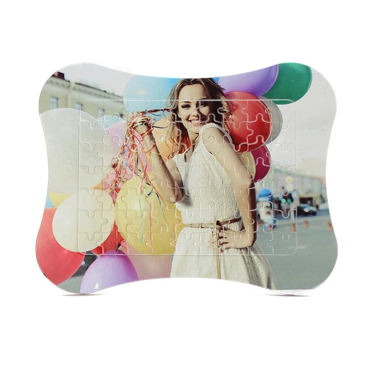 Personalized Sublimation Blank Printed Photo Puzzle Photo Frame  Bone-shaped Jigsaw Puzzles 63pcs