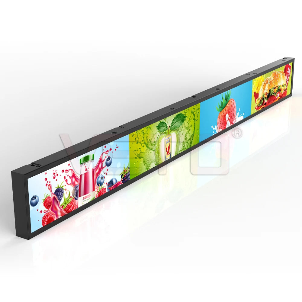 VETO LCD Ultra Wide Digital Shelf Edge Advertising Screen 23.1 Inch Indoor Stretch Bar Lcd Panel for Commercial Display