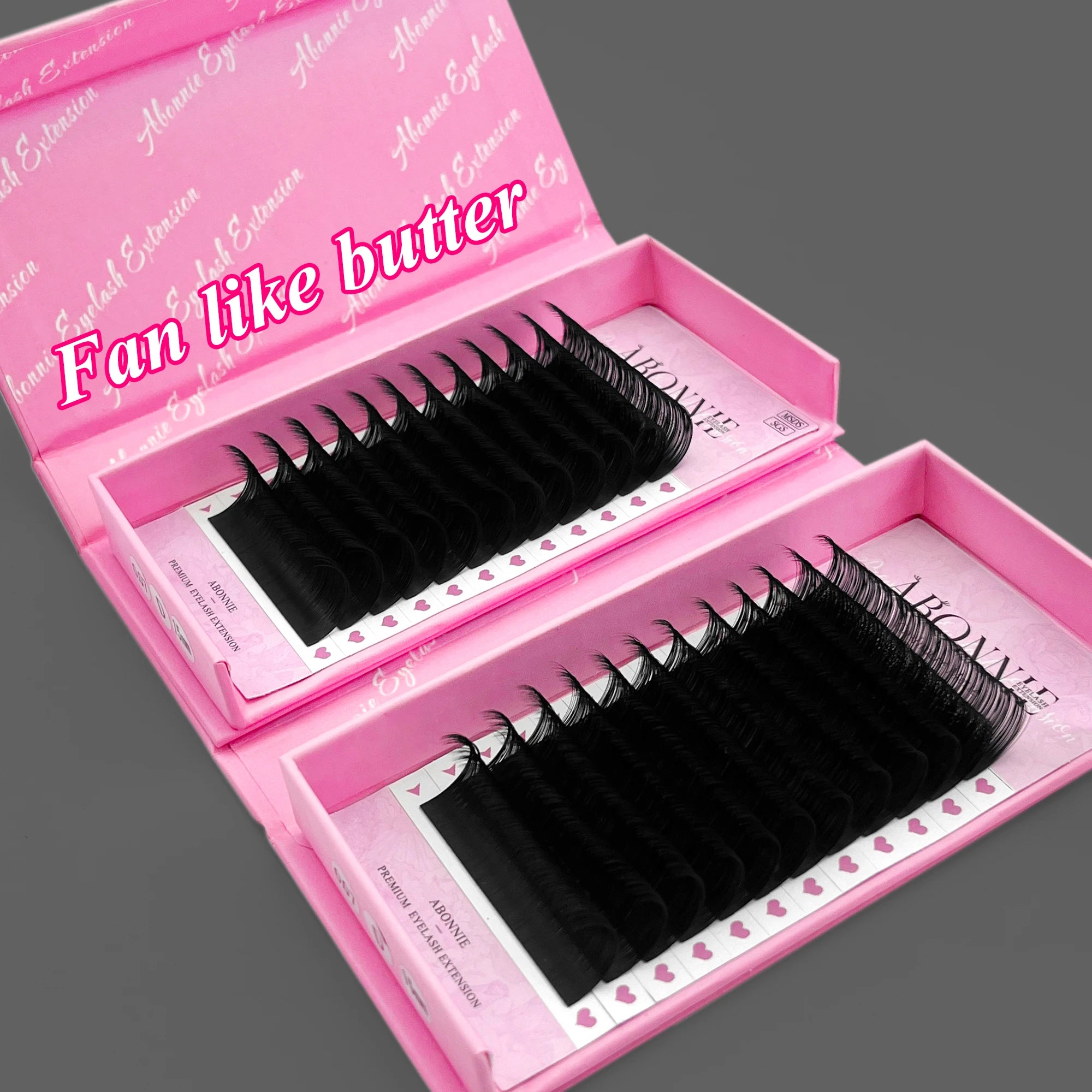 Abonnie Mega Volume Eyelash Extension Trays Matte Dark Black Volume Lash Extensions Cashmere