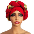 HZM-23431 Muslim Braids Bonnet Hat Women Female Head Scarf African Space Head Wraps Auto Gele Headtie Turban Caps