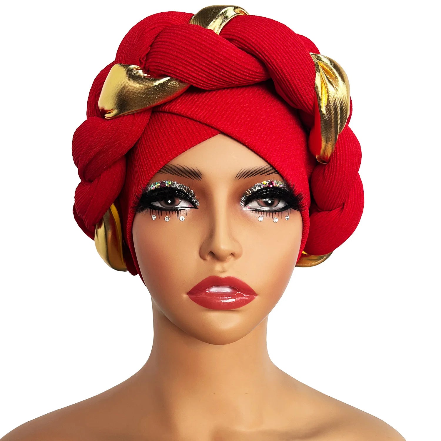 HZM-23431 Muslim Braids Bonnet Hat Women Female Head Scarf African Space Head Wraps Auto Gele Headtie Turban Caps