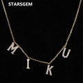 Custom Hot Selling 9K Yellow Gold Personalized Chain Name Letter Pendant Necklace