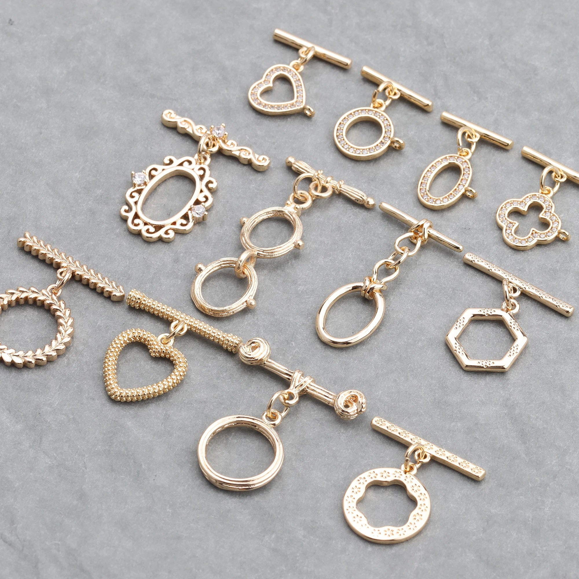 M738 10 Pcs/lot Wholesale 18K Gold Plated Copper Clasps Diy Necklace Bracelet Connectors Jewelry Making Accessories