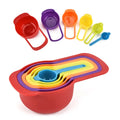 Rainbow Measuring Spoons 6pcs Set Plastic Measuring Cups Scoop With Scale for Cooking Baking Kitchen Tools