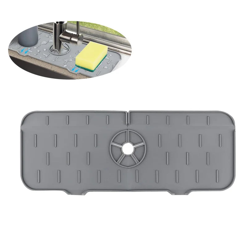 Premium Steel Splash Guard Large Adjustable Faucet Protector Durable Drain Kitchen Faucet Mat Silicone Kitchen & Bathroom Sink