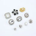 JFFB037 Custom Metal Carbide Buttons Crystal Alloy Resin Rhinestone Shank Buttons for Clothes