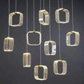 New Wedding Props 10 Head Acrylic Heart Round Square Ceiling LED Lights Hanging Chandelier Pendant Ornaments Lamp Wedding Events