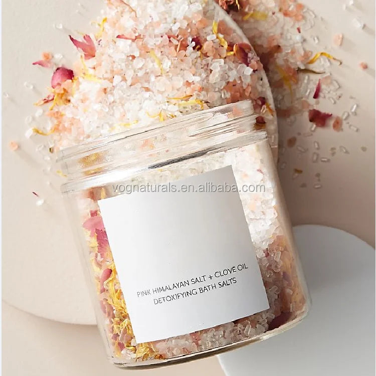 Private Label Deep Skin Exfoliator Whitening Salts Spa Soothing Rose Body Scrub Body Bath Salts for Relaxation Stress Relief