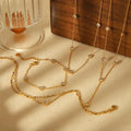 S11447  Chic Dainty Gold Plated Stainless Steel Crystal Station Chain Necklace Bracelet Women Jewelry Sets for Ladies Girls