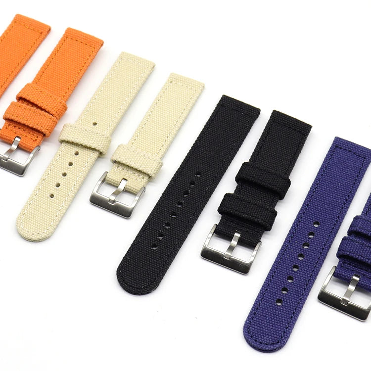2024 High Quality Canvas Watch Bands for Men and Women Smart Fabric Strap with Stainless Steel Buckle Factory Wholesale