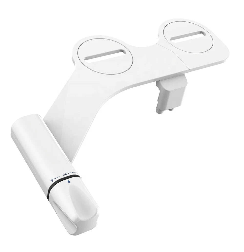 Cold Water Toilet Bidet Attachment Dual Retractable Nozzles Self-Cleaning Eco-Friendly Non-Electric Horizontal Fresh Water Bidet