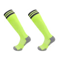 LINGTU Factory Wholesale Nylon Long Knee High Sport Socks Two Stripes Football Socks High Stretch Calf Widening Soccer Socks