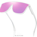 DUBERY Custom Logo Sunglasses 2026 Unisex Stylish Italy Design with Blue and Red Frames PC Material Factory Direct
