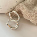 Chunky Oval Huggie Hoop Earrings 925 Sterling Silver Bold Polished Hoops Minimalist Everyday Earrings