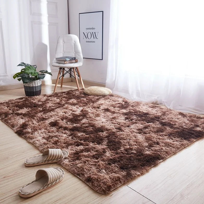 Bedroom Shaggy Plush Polyester Anti-slip Machine Made Modern Rug 1 Piece