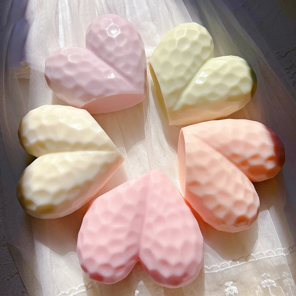 Geometric Love Soy Wax Silicone Mould Wedding Gift Table Decoration Valentine Day Gifts Diamond Heart Stand Shape Candles Molds