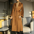 New Fashion Winter Women Fall Long Wool Jacket Double Faced Long Genuine Wool Trench Coat
