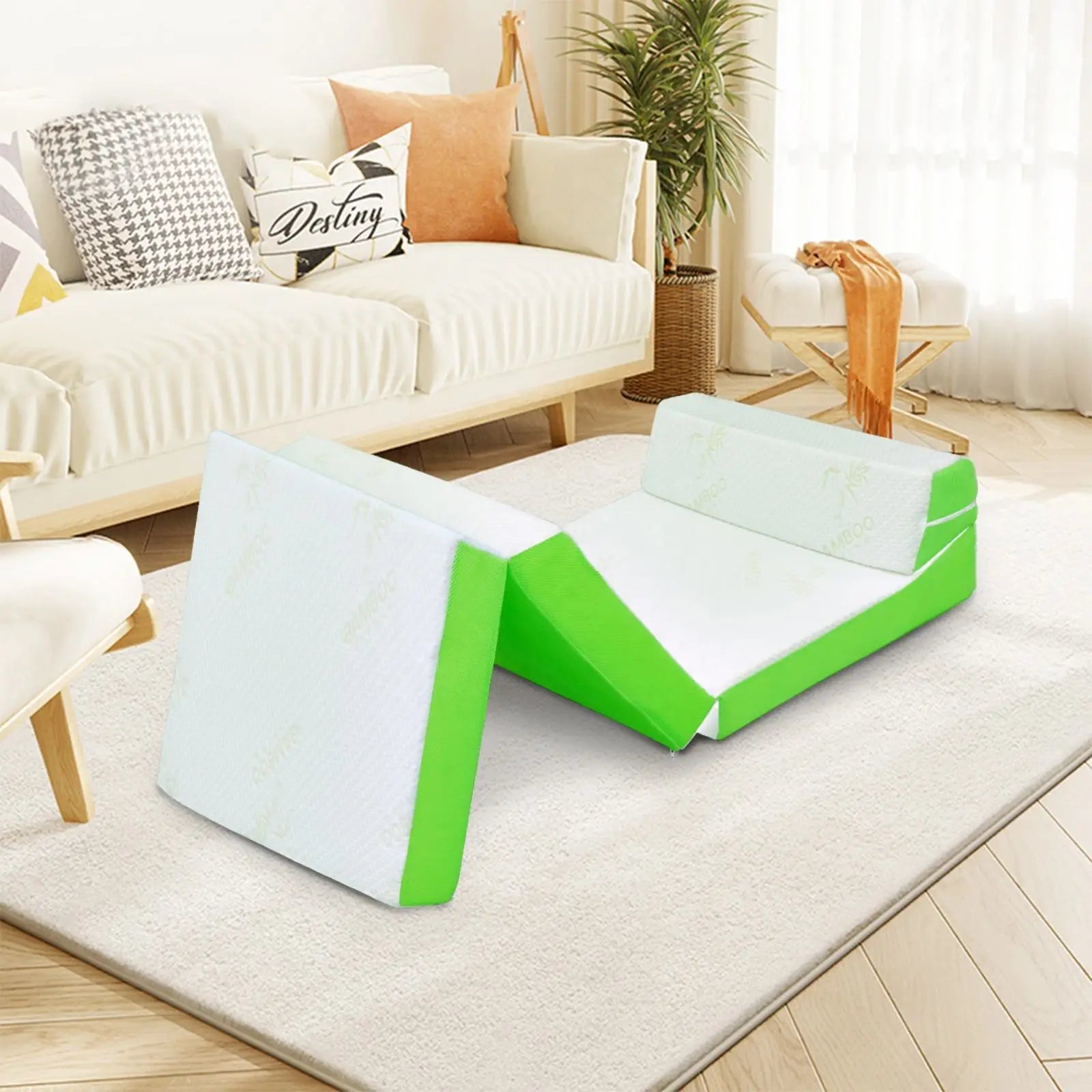 Hot Selling Foldable Bedroom Mattress High Density Foam Four-Fold Cushion with Washable Cover Storage Bag Customizable Support